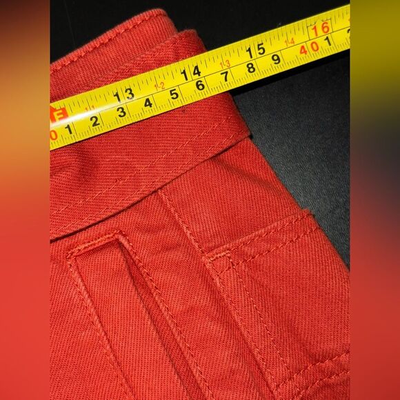 Pilcro Anthropologie Belted Mini Skirt Fall Burnt Orange Size 00 EUC - Picture 8 of 9